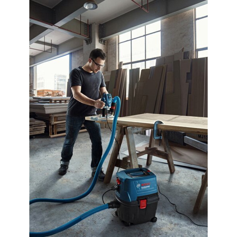 BOSCH Пилосос професійний GAS 15 PS, 1100Вт, 220мБар, контейнер 15л, 8кг (06019E5100)