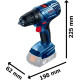 BOSCH Шурупокрут-дриль акумуляторний GSR 180-LI 18В 2х2А·год 54Нм 450·1700об·хв 1.6кг (06019F8109)
