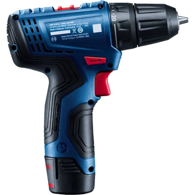 BOSCH Шурупокрут-дриль акумуляторний GSR 120-LI 12В 2х2А·год 14·30Нм 0-400·0-1500об·хв 2.5кг (06019G8002)