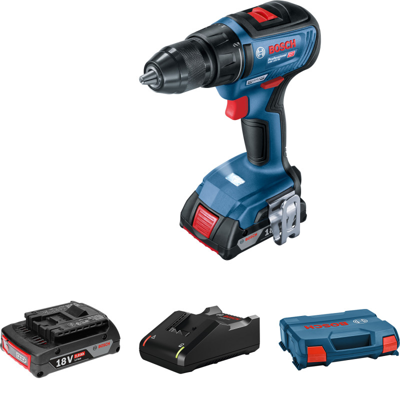 BOSCH Шурупокрут-дриль акумуляторний GSR 18 V-50, 18В 2x2Aг, 50Нм,20+1, 460/1800об/хв, 1кг (06019H5000)