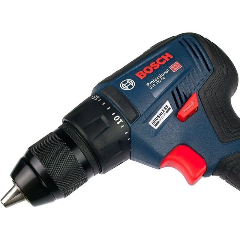 BOSCH Шурупокрут-дриль акумуляторний GSR 18 V-50, 18В 2*2Аг, 28/50/50 Нм, 20+1, 460/1800об/хв, ЗП, кейс, аксесуари, 1кг (06019H5004)