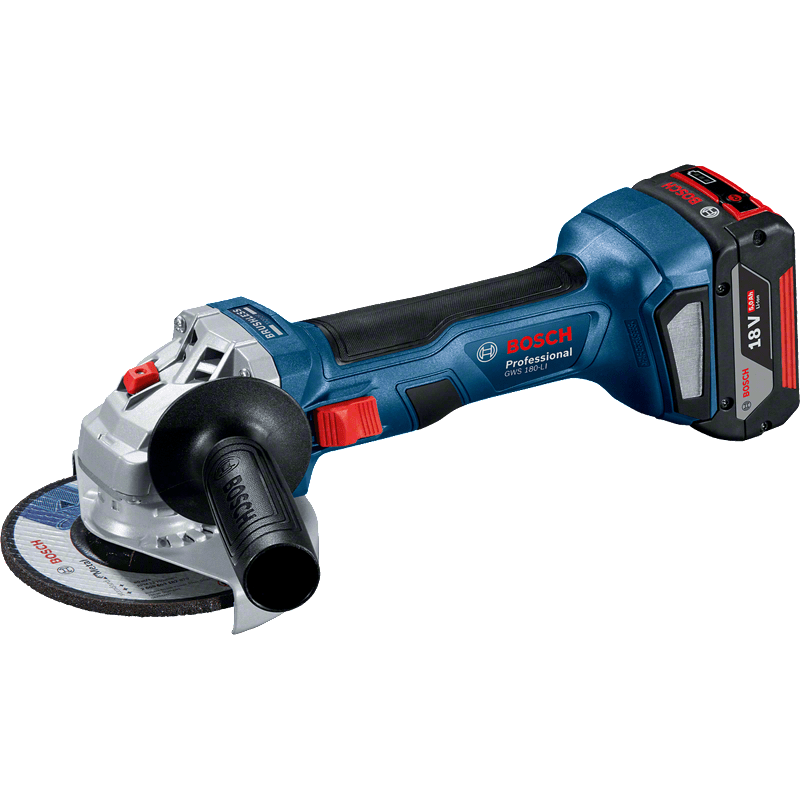 BOSCH Шліфмашина кутова (болгарка) акумуляторна GWS 180-LI, 125мм, 18В, 11000об/хв, М14, 1,6кг, без АКБ та ЗП (06019H9020)
