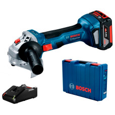 BOSCH Шліфмашина кутова (болгарка) акумуляторна GWS 180, 125мм, 18В 1х4.0Аг, 11000об/хв, безщіткова, 1.6кг (06019H9025)