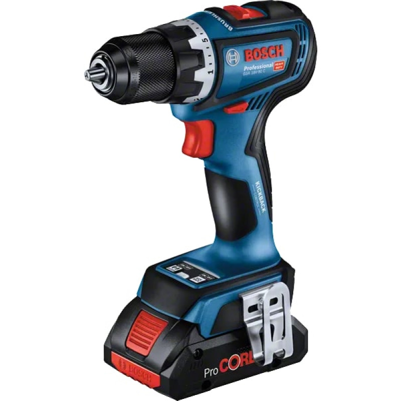 BOSCH Шурупокрут-дриль ударний акумуляторний GSR 18V-90 C 18В 36-64Нм 0-2100об·хв кейс 1.1кг без АКБ та ЗП (06019K6002)