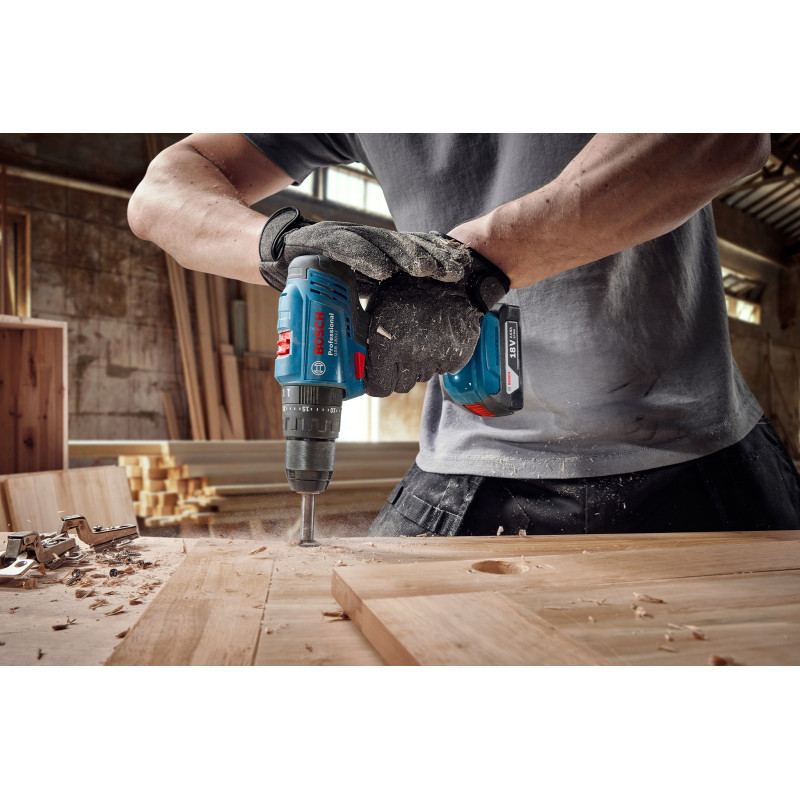 BOSCH Шурупокрут-дриль ударний акумуляторний GSB 183-LI 18В 2х2А·год 21-56Нм 374-1815об·хв кейс 1.2кг (06019K9100)
