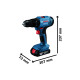 BOSCH Шурупокрут-дриль ударний акумуляторний GSB 183-LI 18В 2х2А·год 21-56Нм 374-1815об·хв кейс 1.2кг (06019K9100)