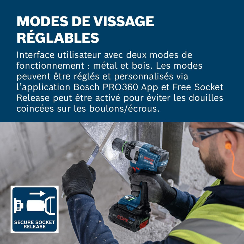 BOSCH Гайковерт ударний GDS 18V-750C 18В до 3000об·хв 270/380/750Нм квадрат 1/2
