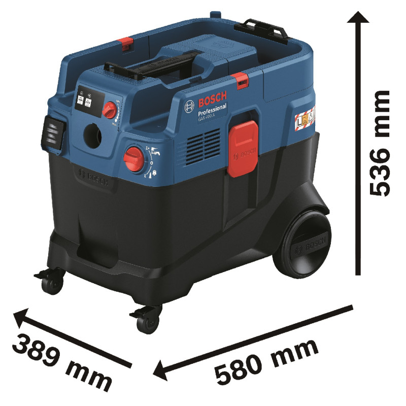 BOSCH Пилосос професійний GAS 400 A, 1200Вт, 240мБар, контейнер 40л, 14кг (06019M0020)
