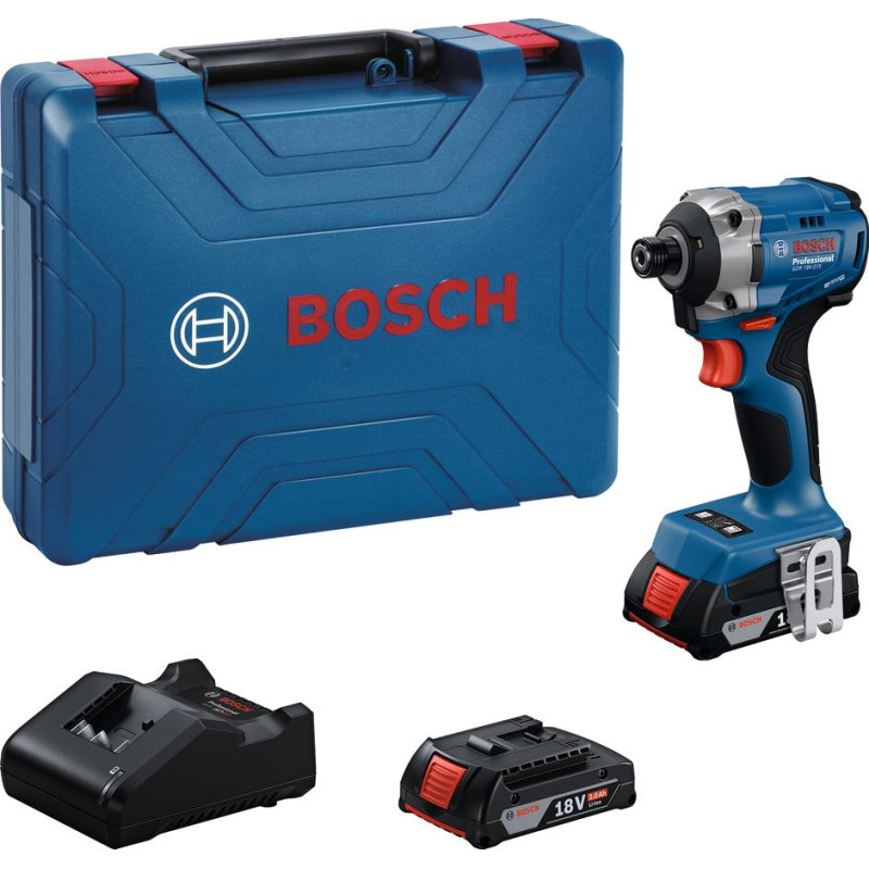 BOSCH Гвинтоверт ударний акумуляторний GDR 18V-215 18В АКБ 2х2А·год 3800об·хв 215Нм M6-M16 ЗП GAL18V-20 кейс 1кг (06019N2022)