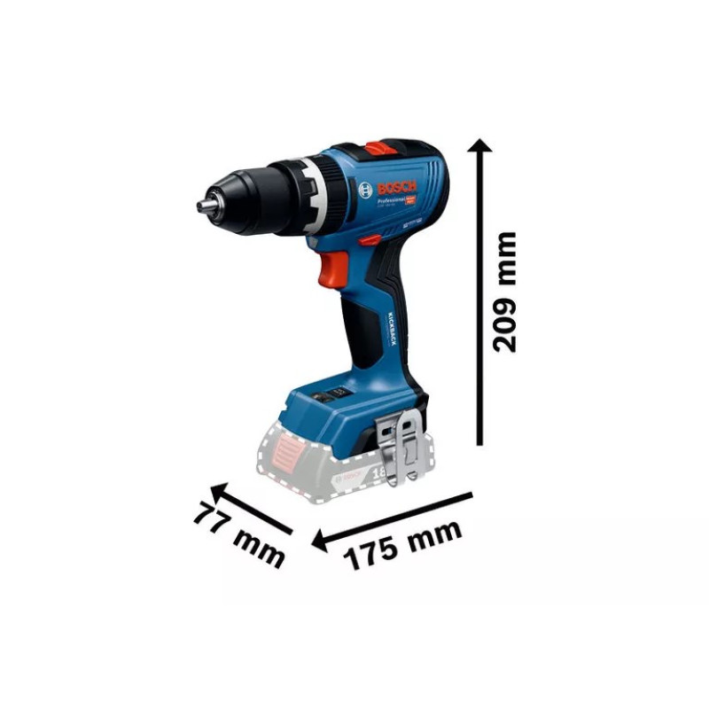 BOSCH Шурупокрут-дриль акумуляторний GSB 18V-65 18В 31·65Нм 0-2100об·хв кейс 1.12кг (06019N3301)