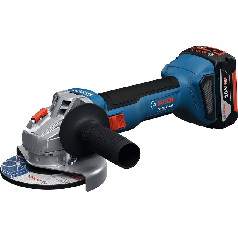 BOSCH Шліфмашина кутова акумуляторна GWS 18V-8 125мм 18В 1x4А·год 0-11000об·хв 1.6кг кейс ЗПGAL 18V-40 (06019N9021)