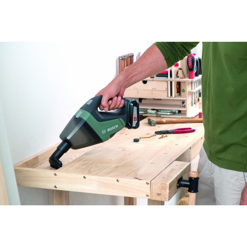 BOSCH Пилосос UniversalVac 18, акумуляторний, 18В, 2.5Ач, 9кПа, 1.3кг (06033B9103)
