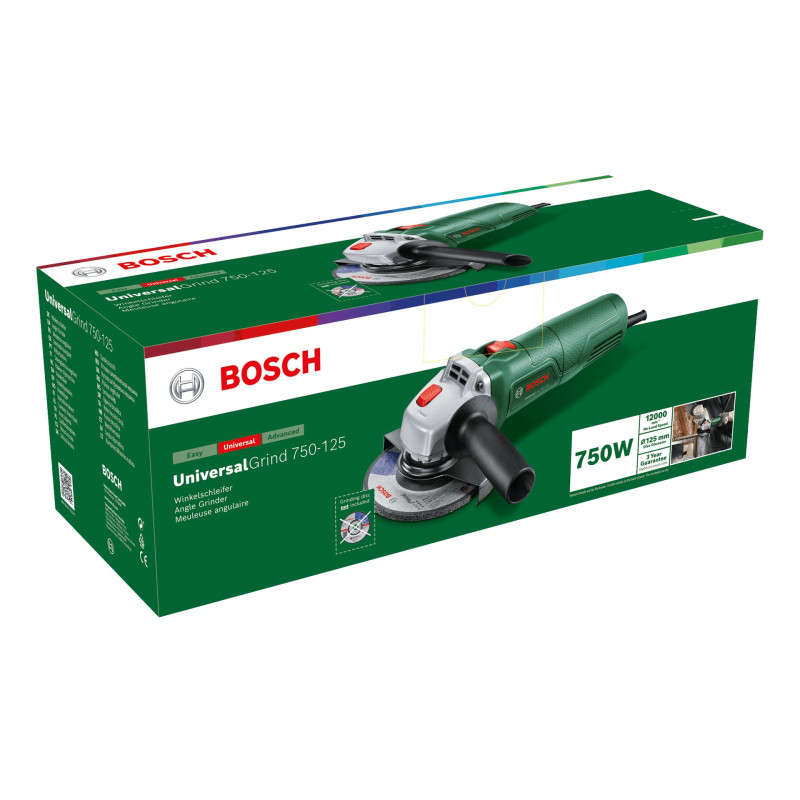 BOSCH Шліфмашина кутова UniversalGrind 750-125 125мм 750Вт 12000об·хв 1.9кг (06033E2001)