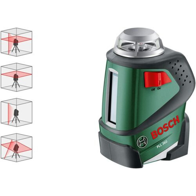 BOSCH Нівелір лазерний PLL 360, точність ± 0.4 мм/м, червоного кольору (0603663000)