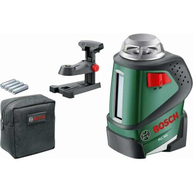 BOSCH Нівелір лазерний PLL 360, точність ± 0.4 мм/м, червоного кольору (0603663000)