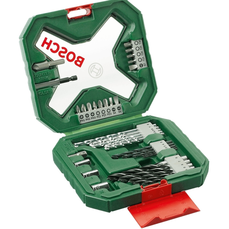 BOSCH Шурупокрут-дриль акумуляторний EasyImpact 18V-40 18В 2х2А·год 20·38Нм 0-430·0-1630об·хв кейс ЗП набір з 34 предметів (АС Xline) 1.4кг (06039D8109)