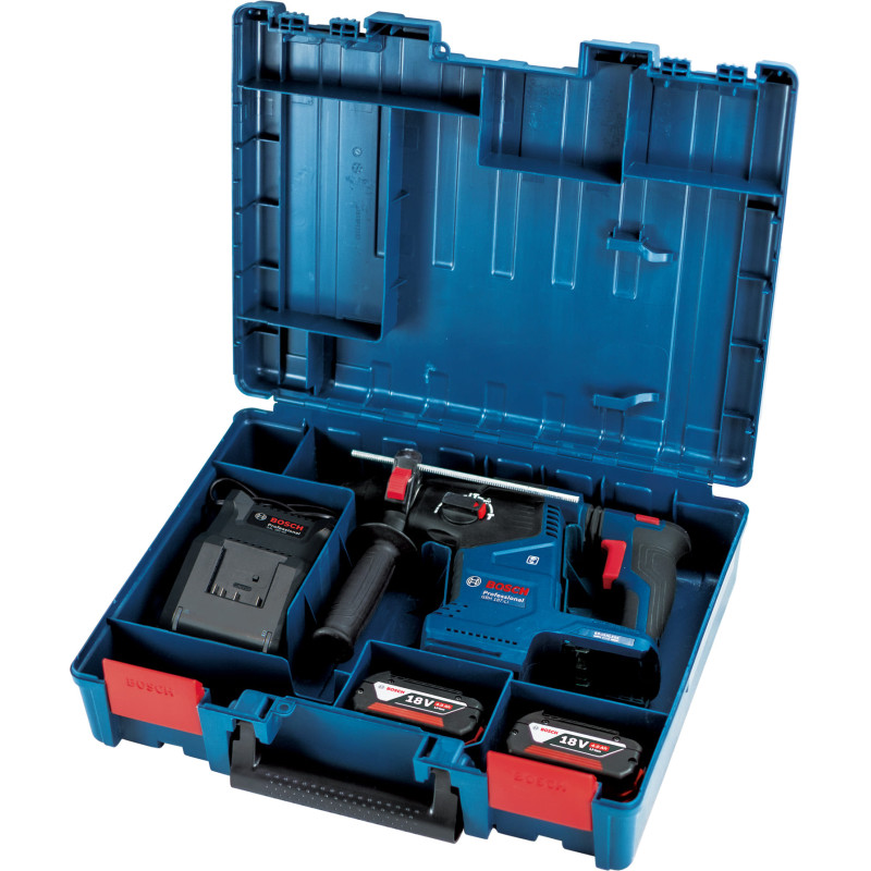 BOSCH Перфоратор GBH 187-LI Professional акумуляторний, 2*18 В 5 Аг, SDS-Plus, 2.4 Дж, 980 об/хв, кейс, 2.9 кг (0611923021)