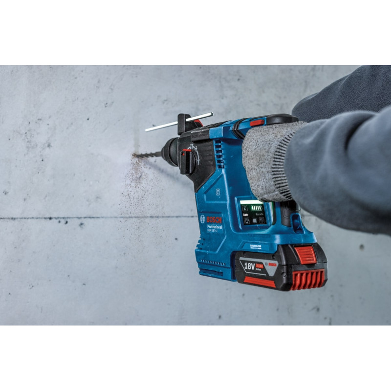 BOSCH Перфоратор GBH 187-LI Professional акумуляторний, 2*18 В 5 Аг, SDS-Plus, 2.4 Дж, 980 об/хв, кейс, 2.9 кг (0611923021)