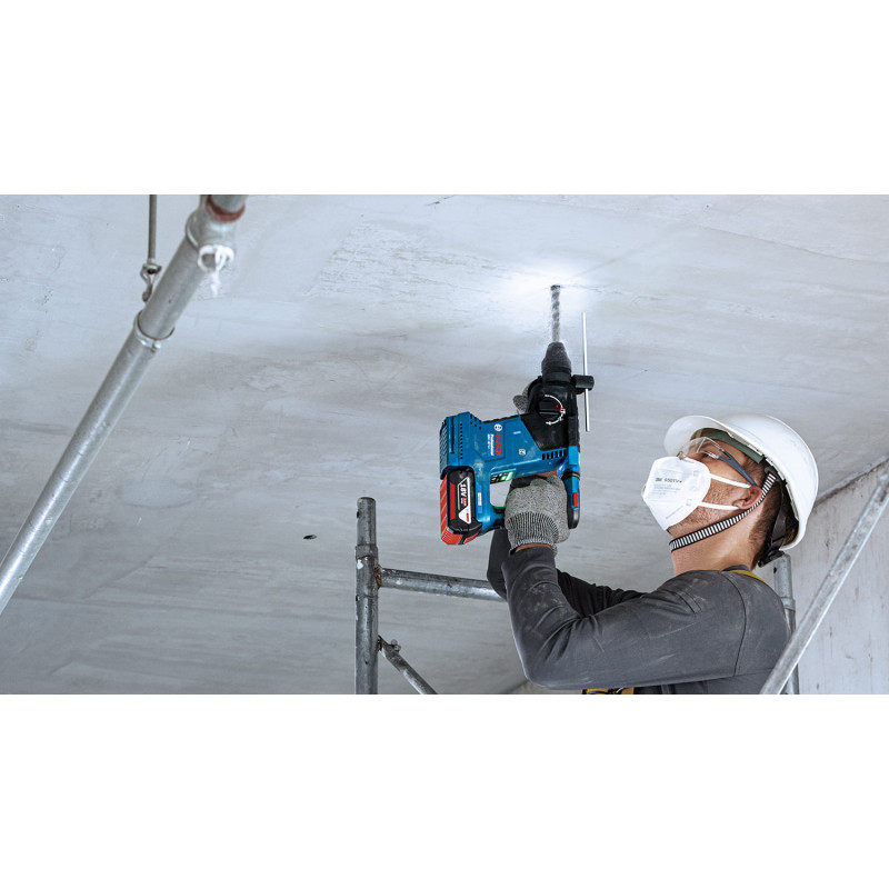 BOSCH Перфоратор GBH 187-LI Professional акумуляторний, 2*18 В 5 Аг, SDS-Plus, 2.4 Дж, 980 об/хв, кейс, 2.9 кг (0611923021)