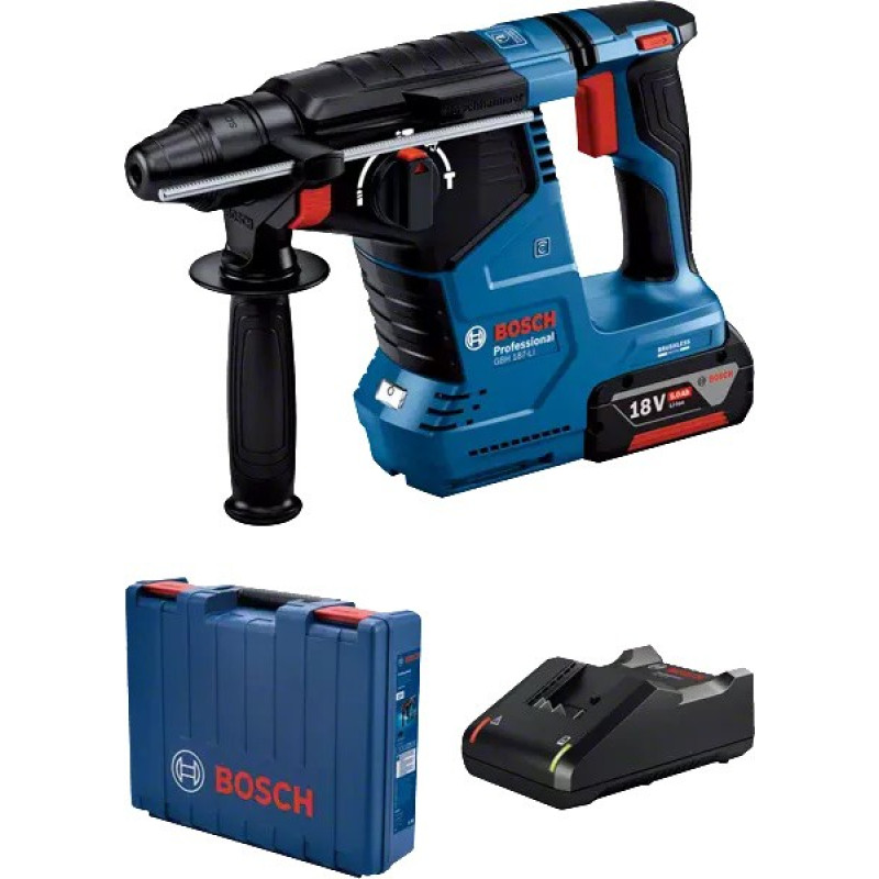 BOSCH Перфоратор акумуляторний GBH 187-LI, патрон SDS-plus 24мм, 18В 1х5А (0611923022)