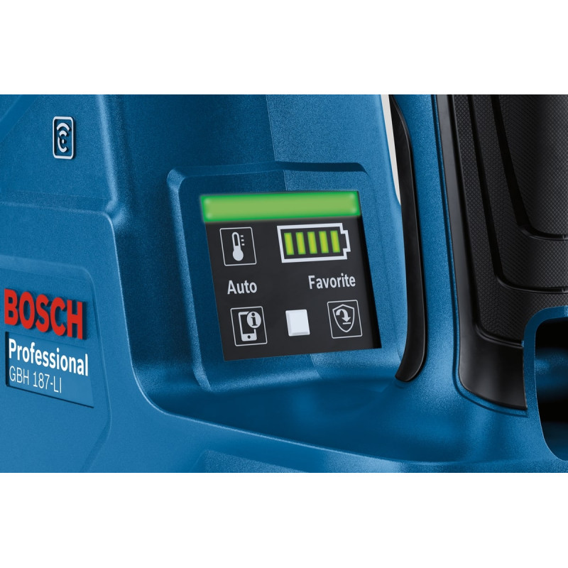 BOSCH Перфоратор GBH 187-LI ONE Chuck акумуляторний, 2*18 В 5 Аг, с 2 акб GBA 18V 5.0Ah, 2.4 Дж, 980 об/хв, 2.9 кг (0611923121)