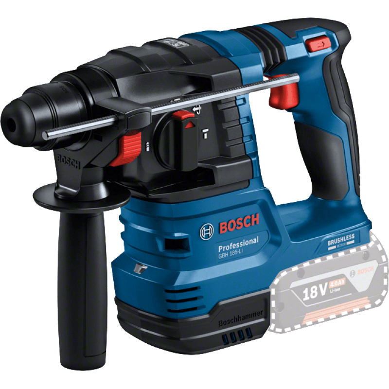 BOSCH Перфоратор акумуляторний GBH 185-LI SDS-Plus 18В 1.9Дж 2.3кг без АКБ та ЗП (0611924020)