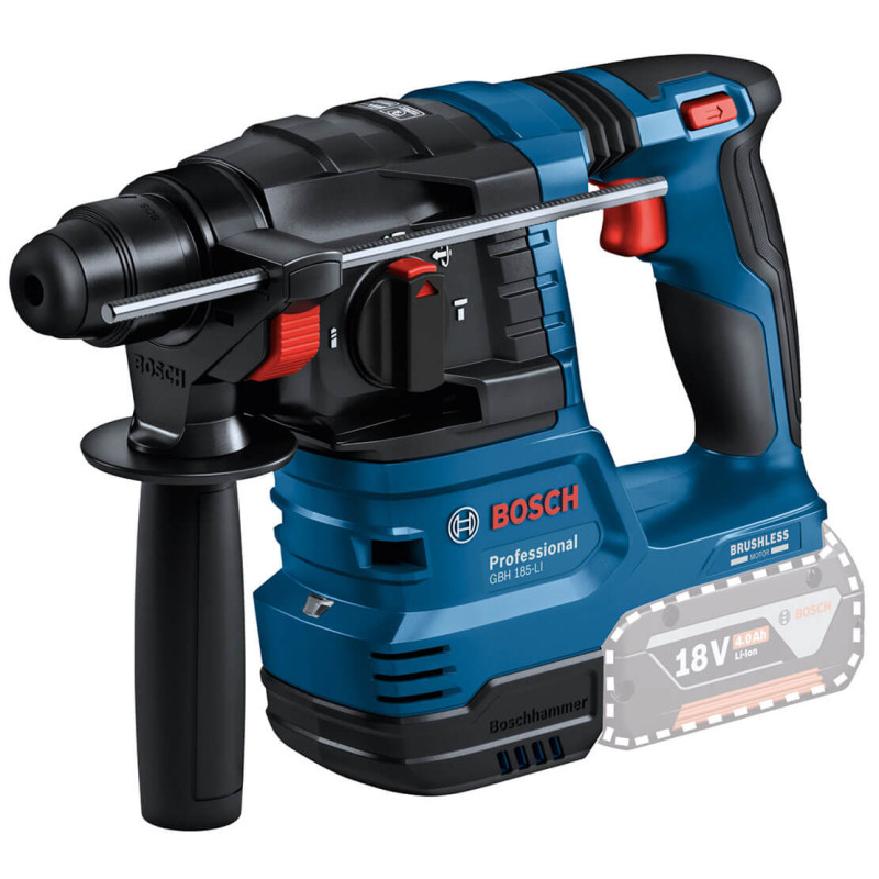 BOSCH Перфоратор GBH 185-LI, акумуляторний, 18В, SDS-Plus, 1.9Дж, безщітковий, 1х4.0Ah (0611924022)