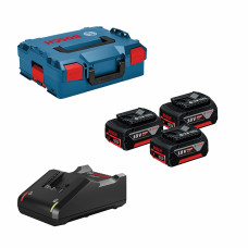BOSCH Набір акумулятора та зарядного пристрою GBA, 3х18В 5А·год, ЗП GAL 18V-40 + L-Boxx 136 (0615990L3T)