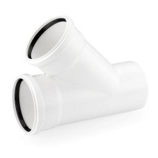 Трійник каналізаційний Rehau Raupiano Plus, 110-90мм, 45°, поліпропілен, білий (100257001)
