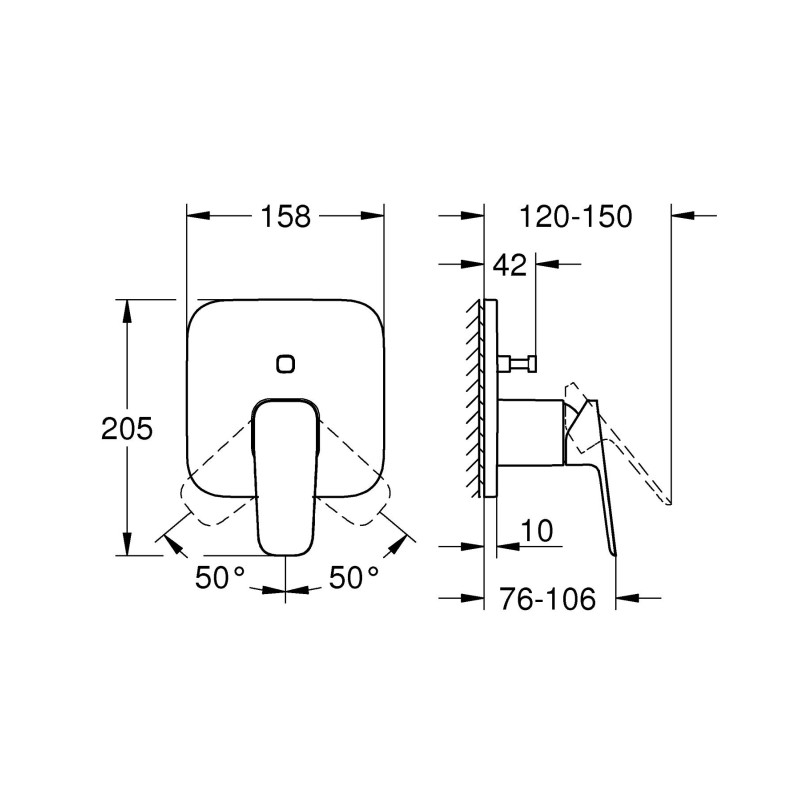 Grohe Cubeo Одноважільний змішувач із перемикачем на 2 положення (1017780000)