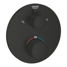 Grohe 1022082430 Grohtherm Зовнішня частина термостата для душу з перемикачем на 2 положення верхній/ручний душ, чорний матовий Grohtherm Зовнішня частина термостата для душу з перемикачем на 2 положення верхній/ручний душ, чорний матовий (1022082430)