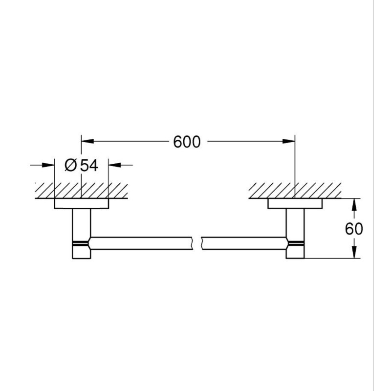Grohe 1022512430 Essentials Тримач д/рушників, рейл 600мм, чорний матовий Essentials Тримач д/рушників, рейл 600мм, чорний матовий (1022512430)