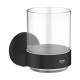 Grohe ESSENTIALS стакан стеклянный с держателем, цвет черный матовый, (1022562430)