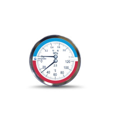 Термоманометр ДМТ 05080-0,6 МПа-(0-120 °С) - кл.2,5(О)Артикул: 102493