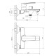 IMPRESE Змішувач для ванни KAMPA, хром, 35 мм (10285)