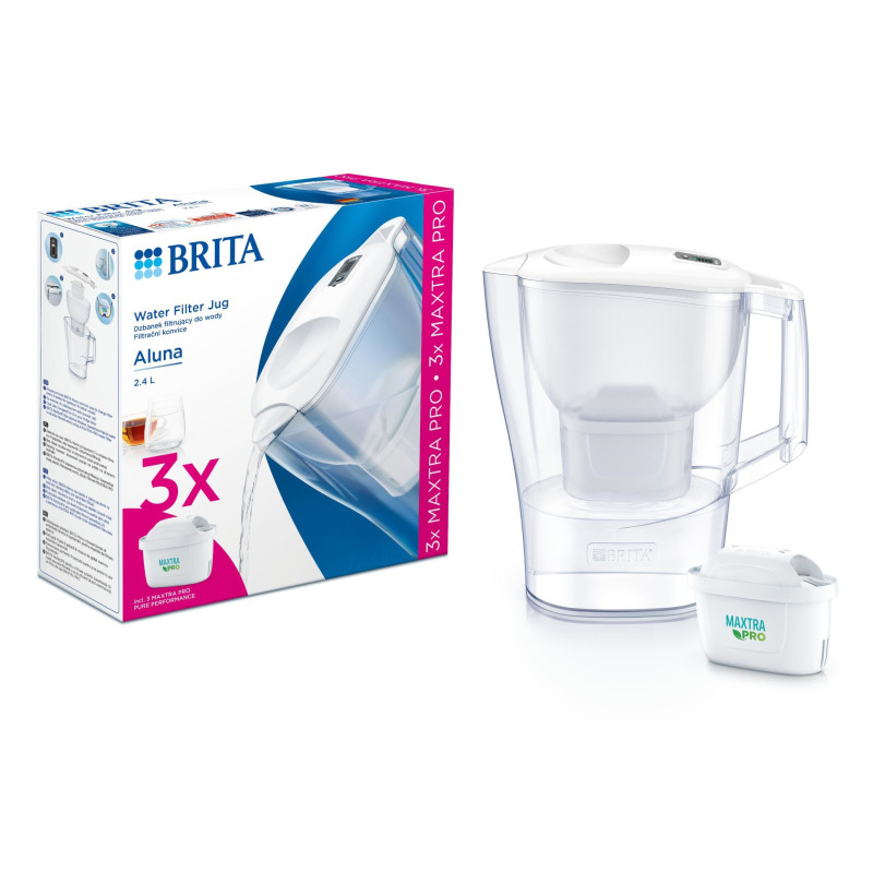 Brita Фільтр-глечик Aluna Memo MXPro 2.4л (1.4л очищеної води) + 3 картриджа білий (1053054)