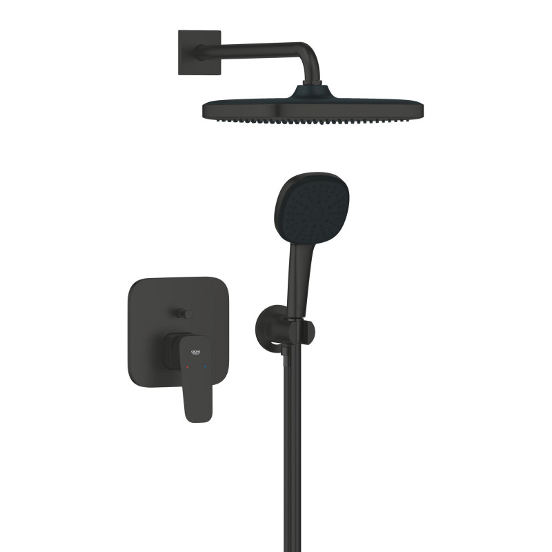 Grohe CUBEO набір для душу (верхній душ, змішувач на ванну ПМ, душовий набір),колір чорний матовий, (1053362430)