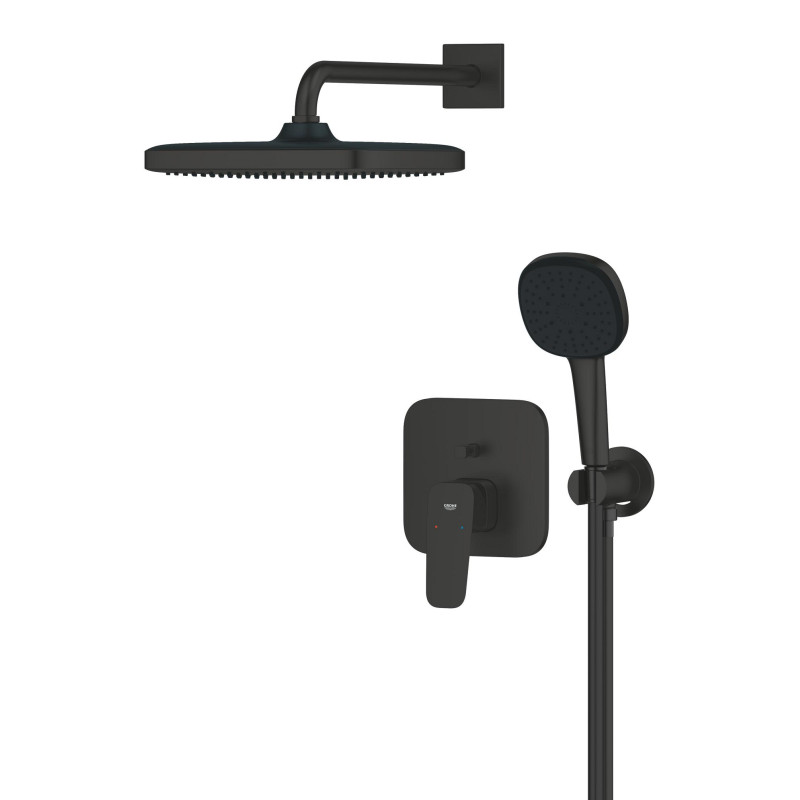Grohe CUBEO набір для душу (верхній душ, змішувач на ванну ПМ, душовий набір),колір чорний матовий, (1053362430)