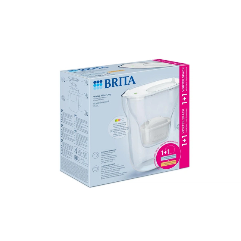 Фільтр-глечик Brita Style Essential MXPro 2.4л (1.4л очищеної води) + 2 картриджа білий (1057795)
