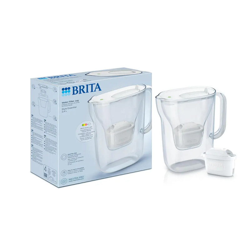 Фільтр-глечик Brita Style Essential MXPro 2.4л (1.4л очищеної води) з картриджем білий (1058040)