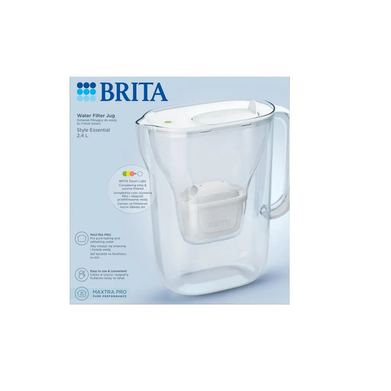 Фільтр-глечик Brita Style Essential MXPro 2.4л (1.4л очищеної води) з картриджем білий (1058040)