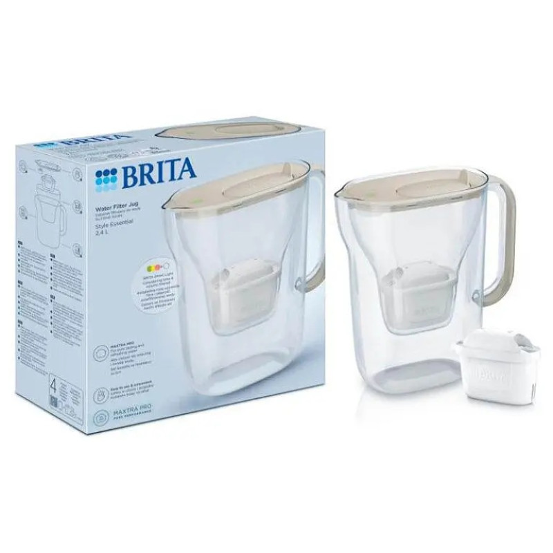 Фільтр-глечик Brita Style Essential MXPro 2.4л (1.4л очищеної води) з картриджем пісочний (1058041)