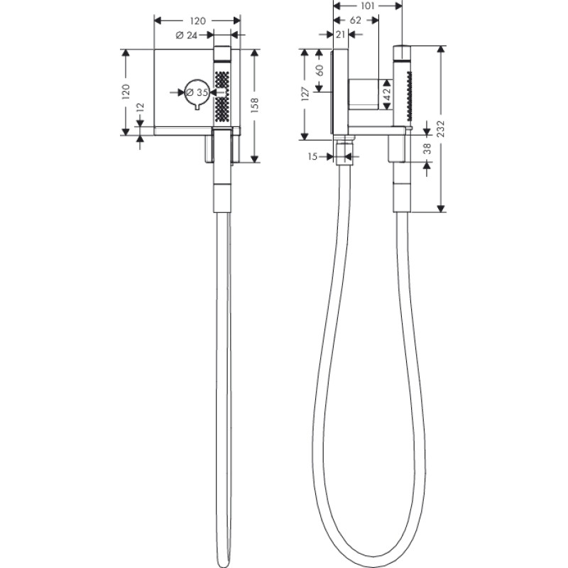 Axor модуль ручного душу (зовнішня частина)) HANSGROHE 10651000, (10651000)