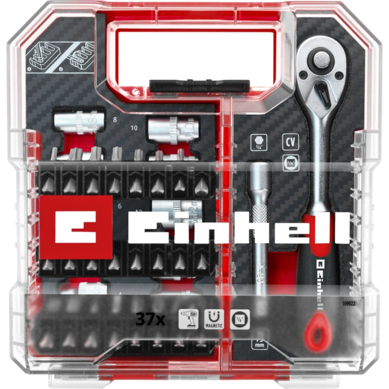 Einhell Набір біт і головок з тріскачкою 37 шт в L-Case (109022)