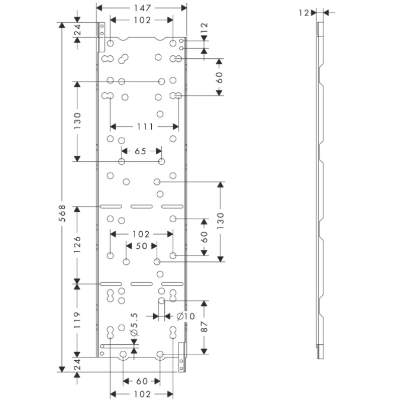 Axor Starck Collection - установча пластина HANSGROHE 10973180, (10973180)