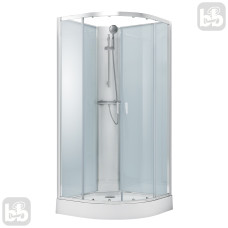 VOLLE OLIVA душовий бокс без даху 90*90*205см в комплектi з мiлким пiддоном,профiль хром, скло прозоре, (11-88-173)