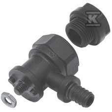 KAN-therm Відвід фіксований з PPSU Push (гніздо для крана), з короткою полімерною заглушкою 14x2/G1/2