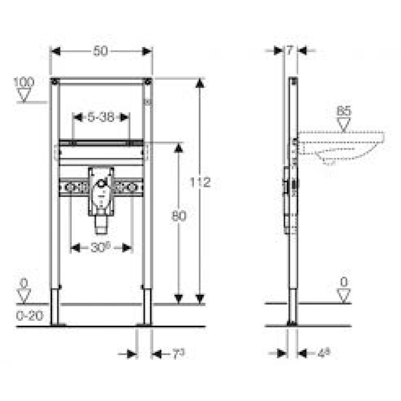 Geberit Duofix Монтажный элемент для раковины, с сифоном скрытого монтажа, (111.480.00.1)
