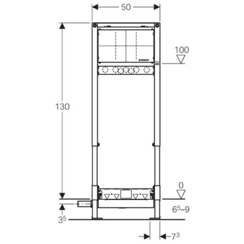 Geberit Duofix Душевой элемент с площадкой для монтажа смесителя, высота 130 см, выпуск 40 мм, низкая высота конструкции, (111.581.00.1)