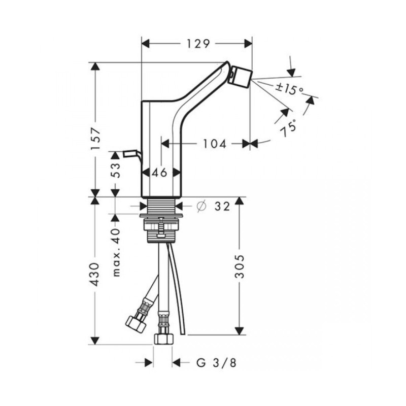 Axor Urquiola - змішувач для біде HANSGROHE 11220000, (11220000)